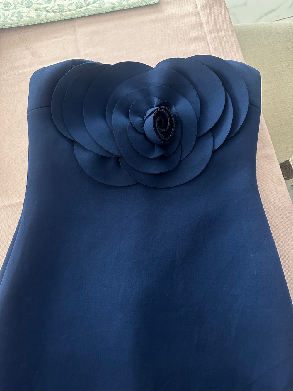 Badgley Mischka Strapless BLUE Floral gown